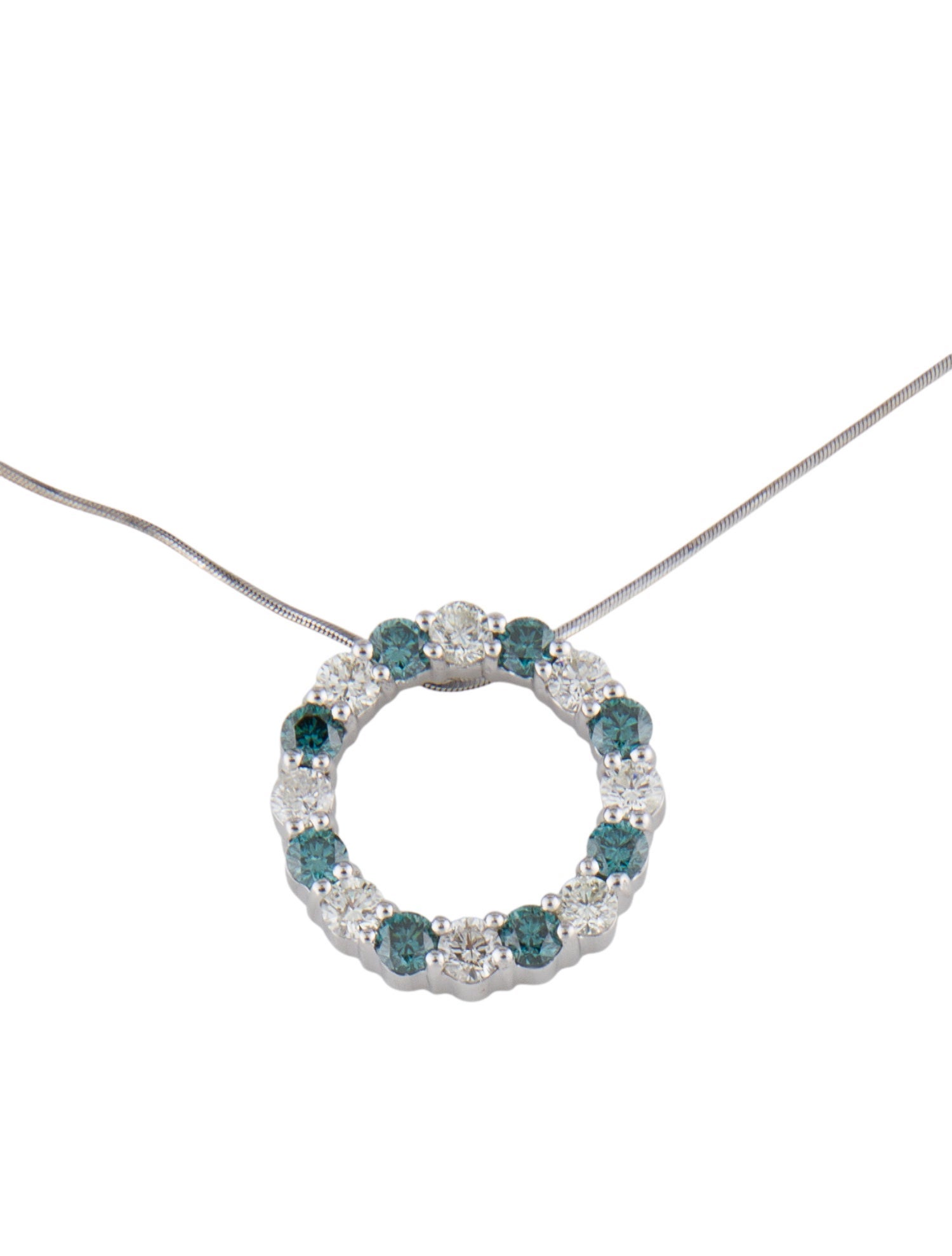 Necklace 14K 1.76ctw Diamond Circle Pendant