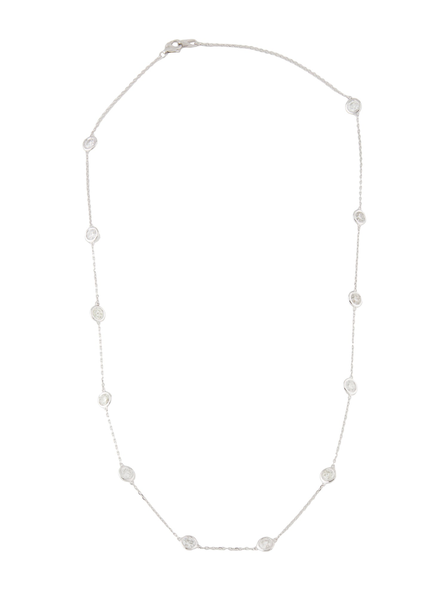 Necklace 14K 3.58ctw Diamond Station Chain Necklace