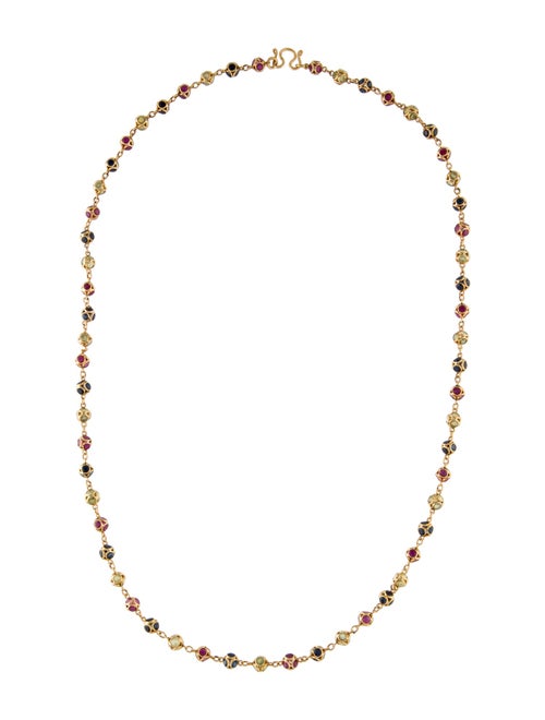Necklace 14K 11.17ctw Sapphire & Ruby Chain Necklace