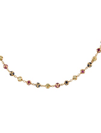 Necklace 14K 11.17ctw Sapphire & Ruby Chain Necklace
