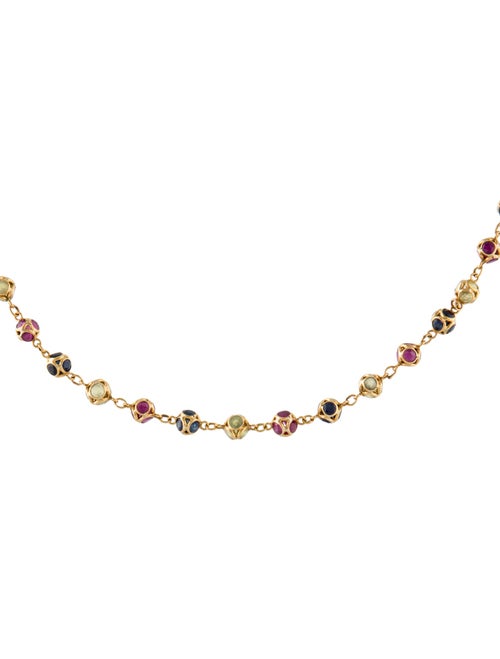 Necklace 14K 11.17ctw Sapphire & Ruby Chain Necklace