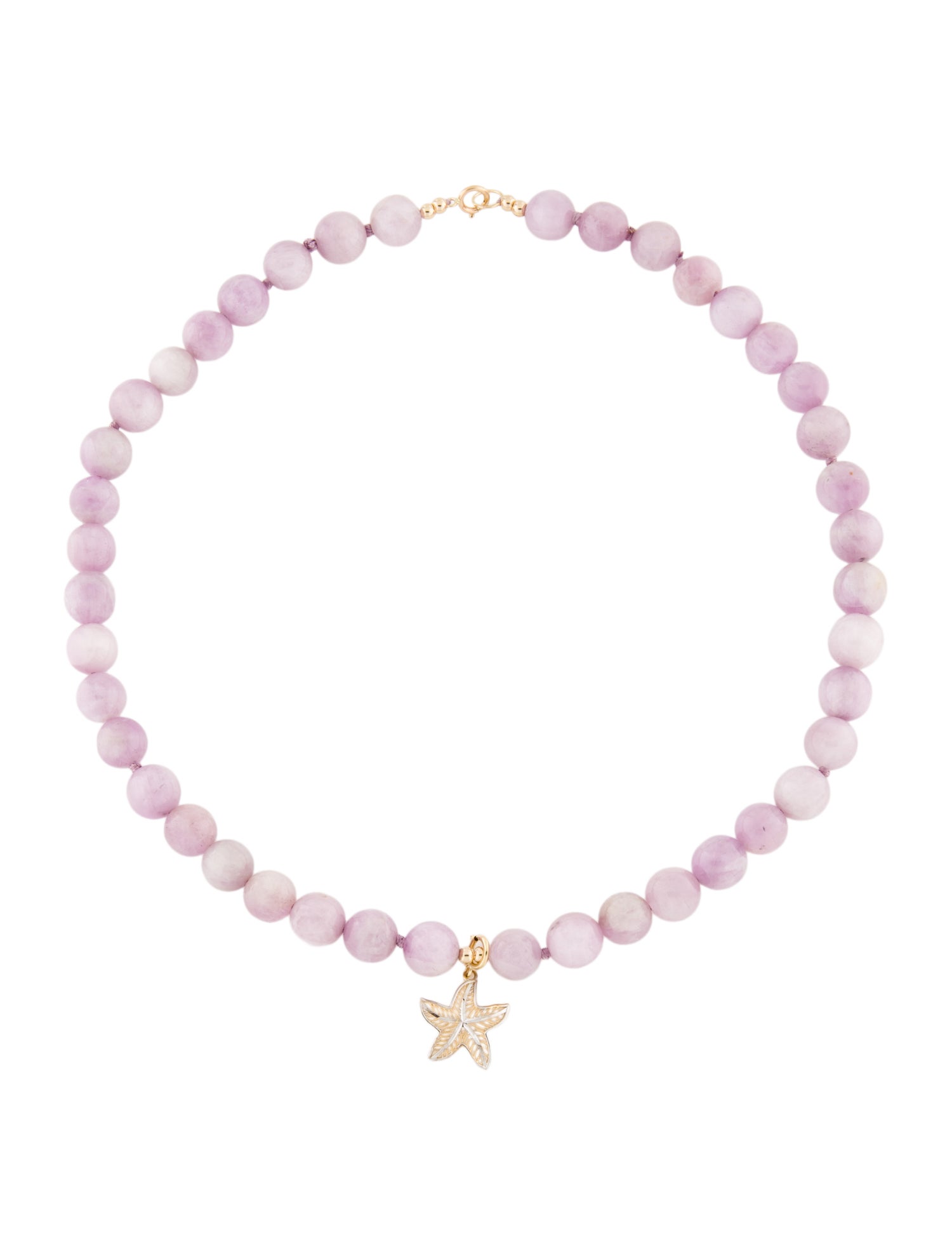 Necklace 14K Kunzite Starfish Bead Pendant Necklace