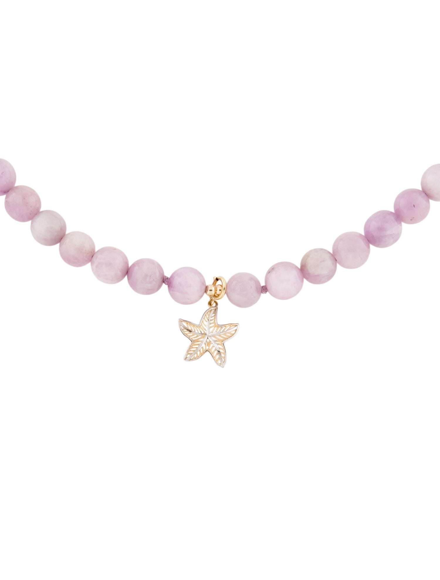 Necklace 14K Kunzite Starfish Bead Pendant Necklace