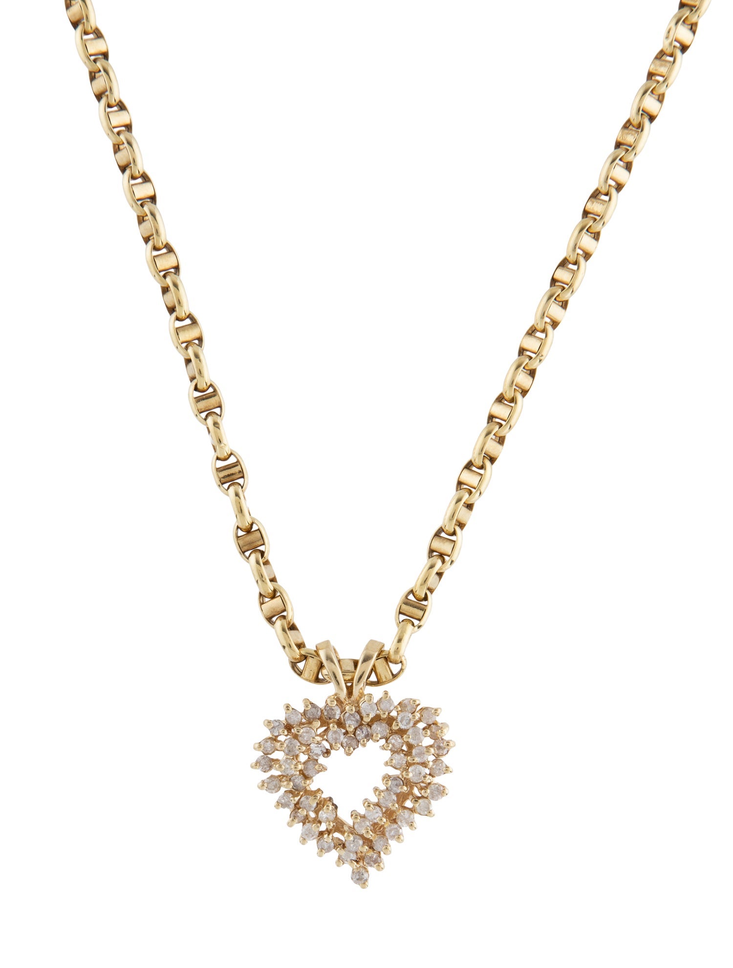 Necklace 14K 1.02ctw Diamond Heart Pendant Necklace