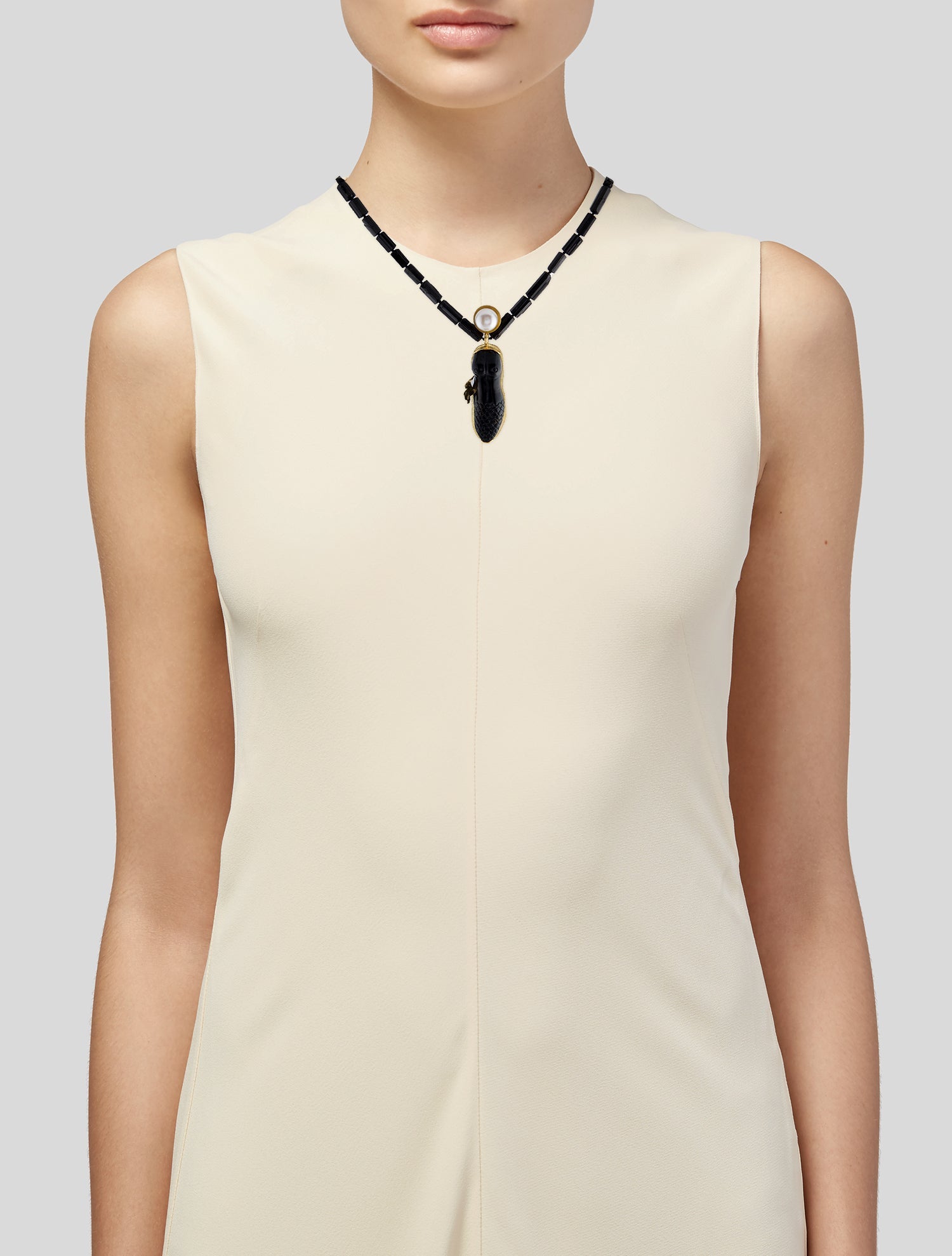 Necklace Whitney Abrams 18K Pearl, Tourmaline & Hawk's Eye Quartz Pendant Necklace