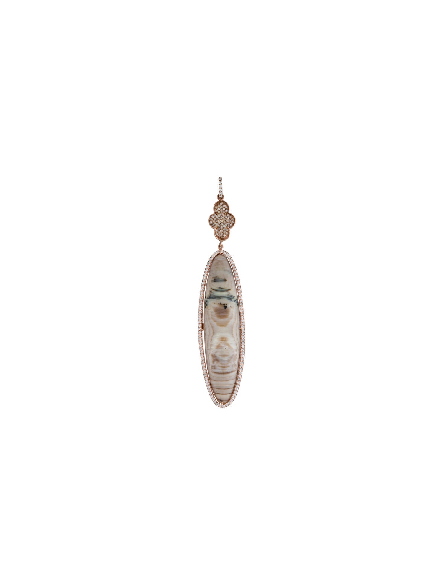 Necklace Opal & Diamond Drop Pendant