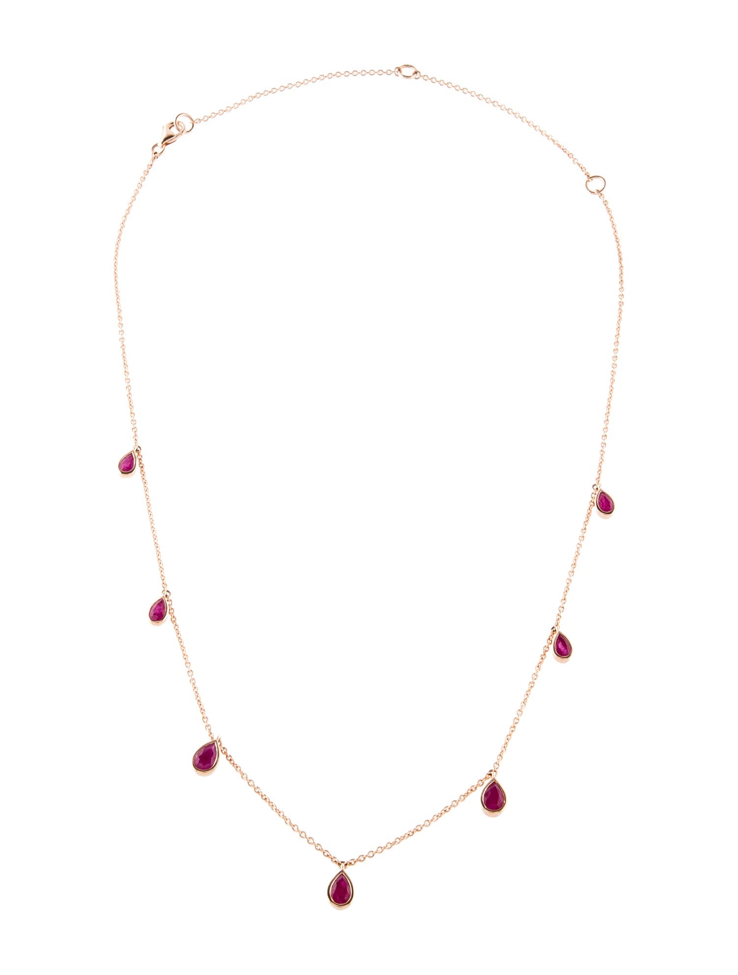 Necklace 18K 2.19ctw Ruby Station Necklace
