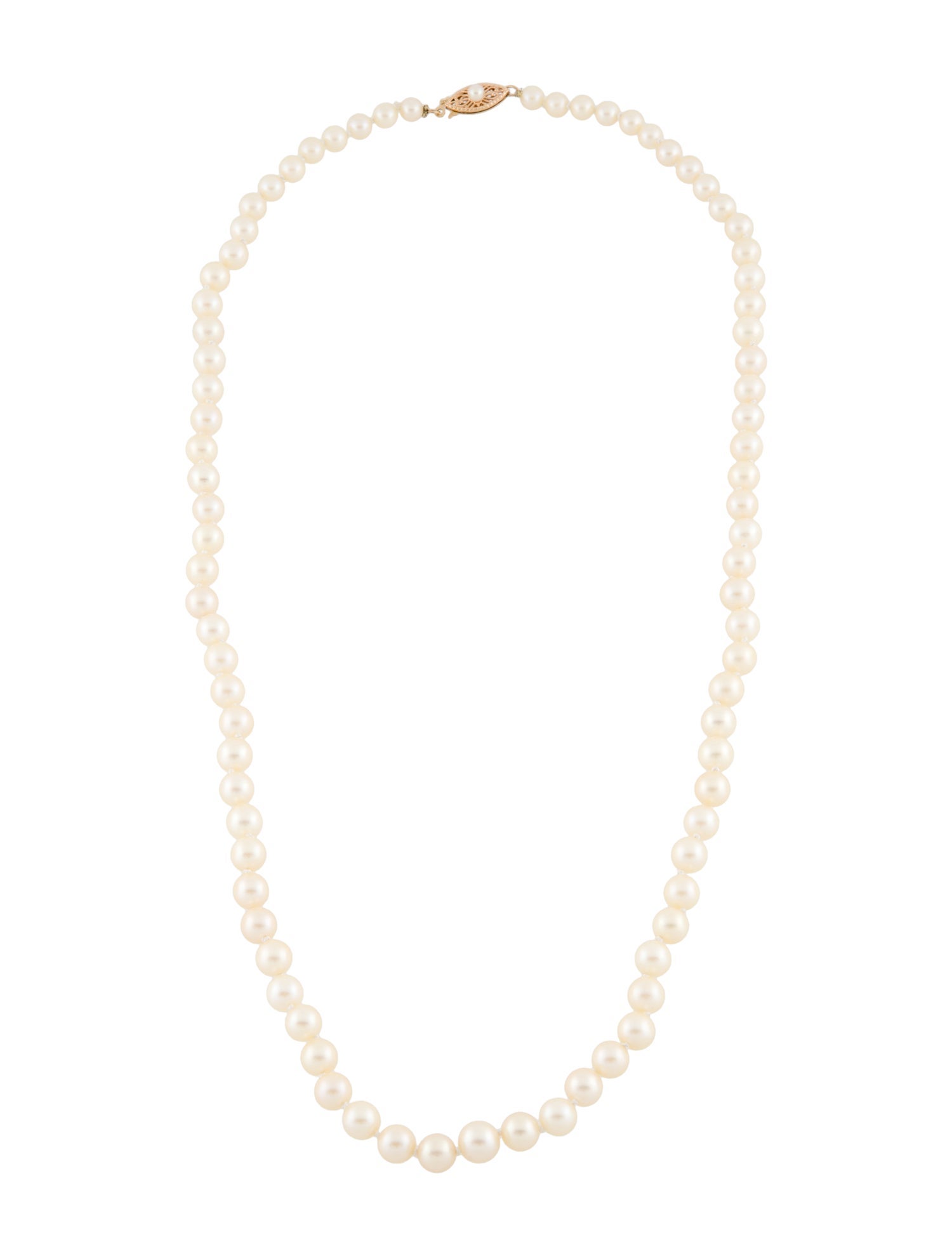Necklace 14K Graduated Pearl Strand Necklace