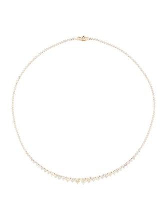 Necklace 14K 8.87ctw Diamond Riviera Graduated Tennis Collar Necklace