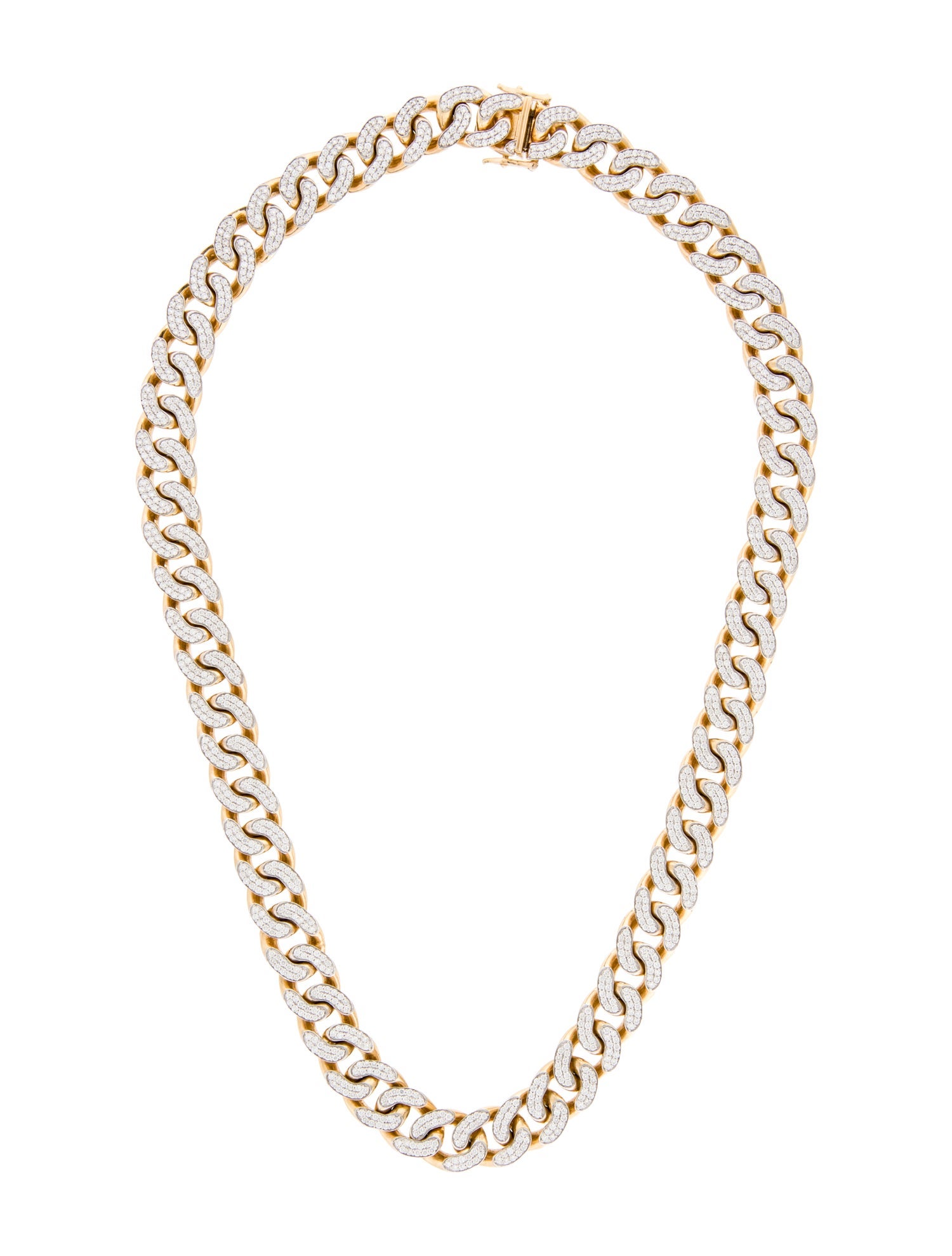 Necklace 18K 9.43ctw Diamond Curb Chain Necklace