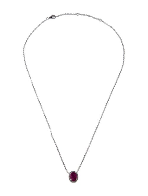 Necklace 14K 1.51ctw Ruby & Diamond Pendant Necklace