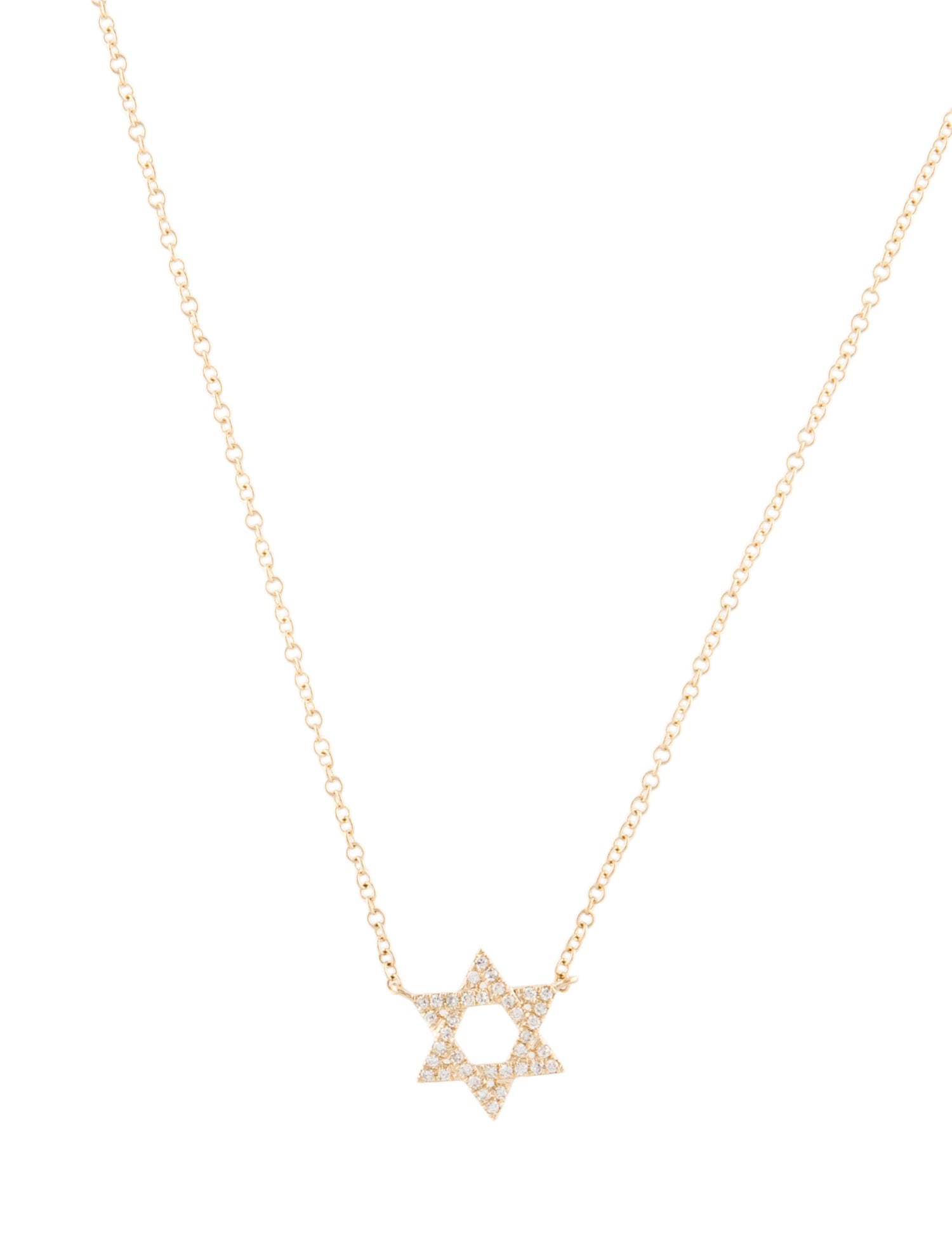 Necklace 14K Diamond Star of David Pendant Necklace
