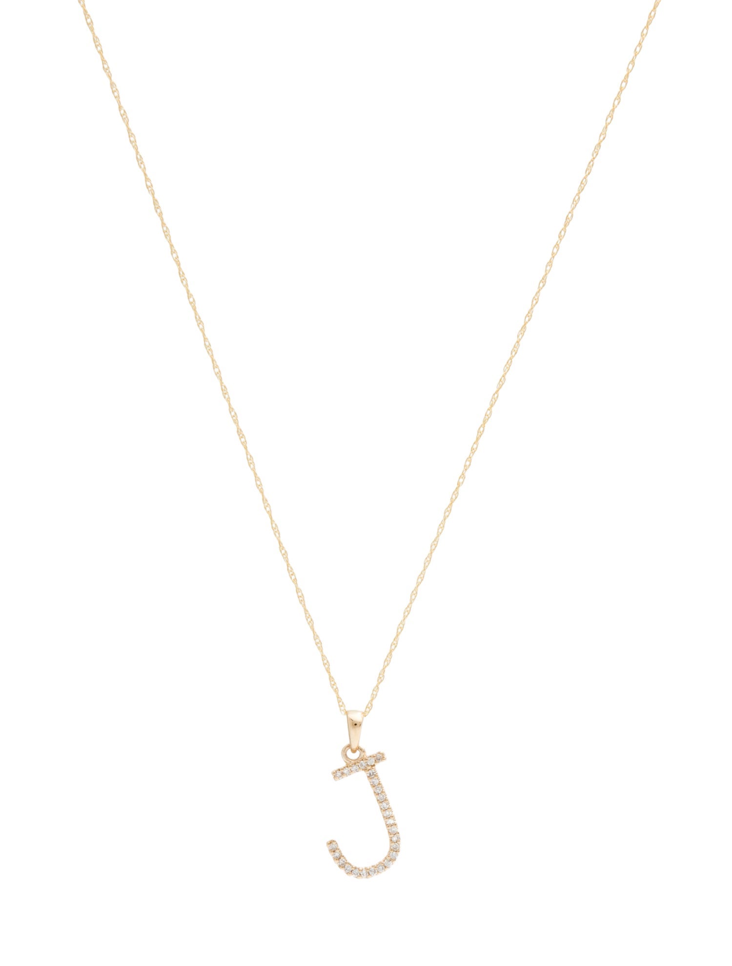 Necklace 14K Diamond 'J ' Pendant Necklace
