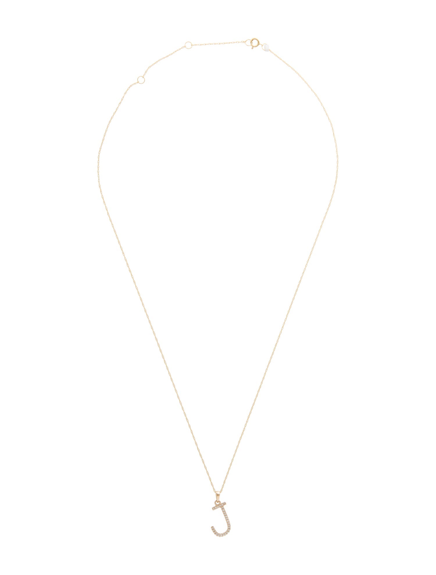 Necklace 14K Diamond 'J ' Pendant Necklace