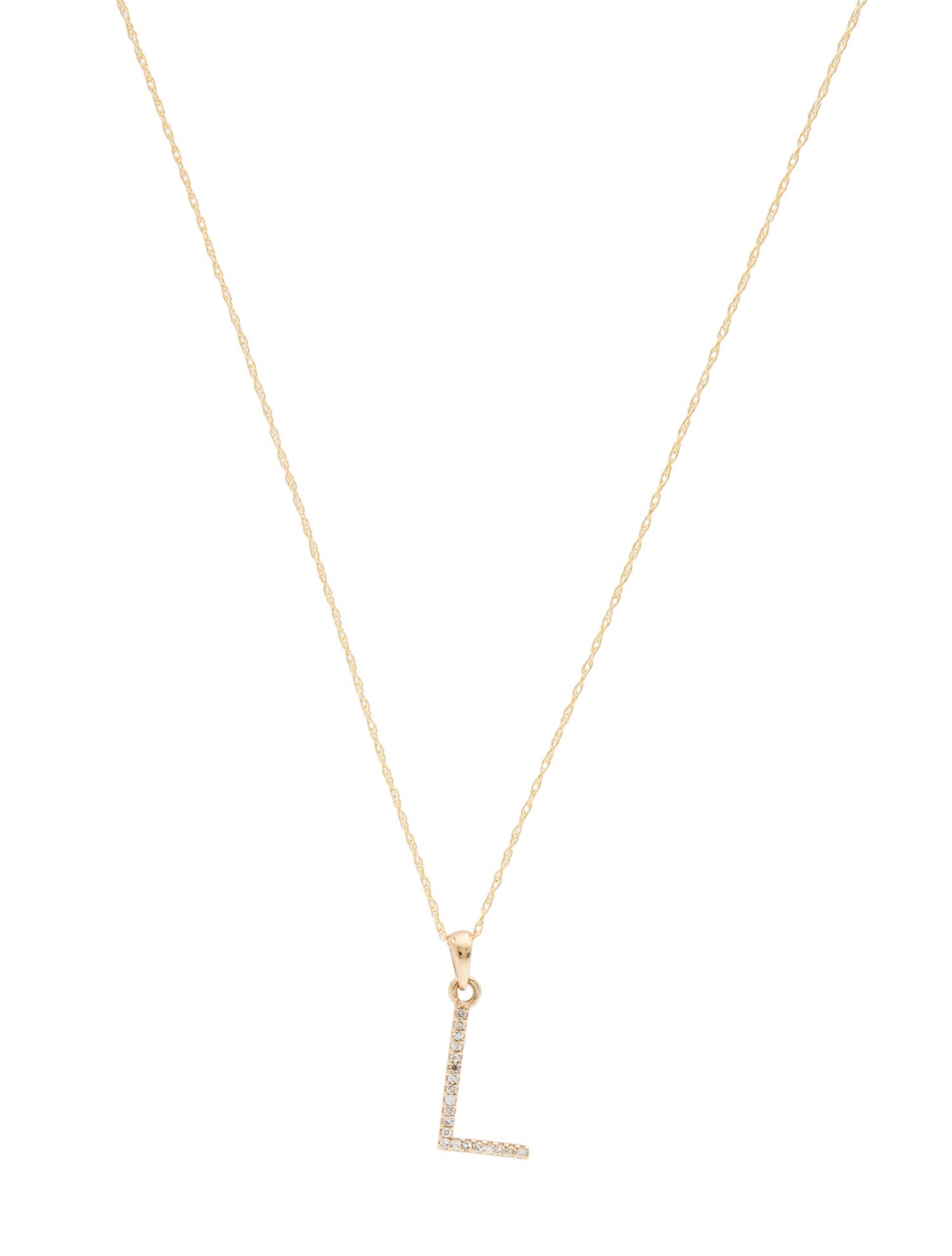 Necklace 14K Diamond 'L' Pendant Necklace