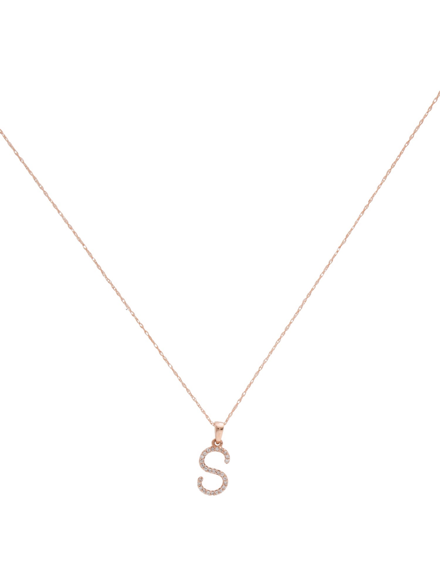 Necklace 14K Diamond 'S' Pendant Necklace