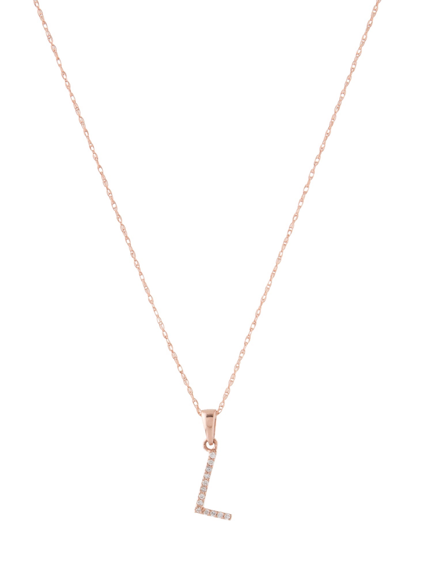 Necklace 14K Diamond Initial 'R' Pendant Necklace