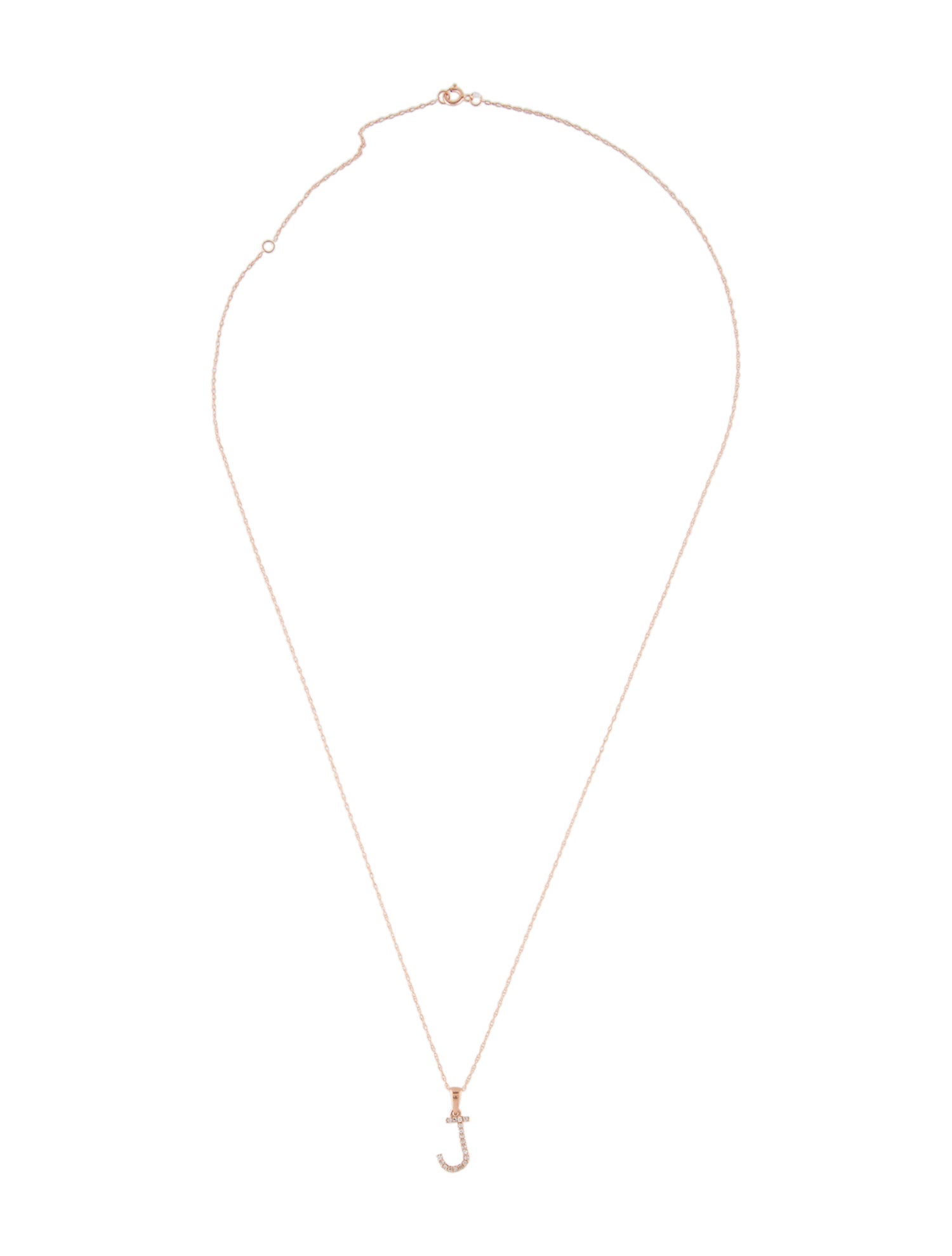 Necklace 14K Diamond 'J' Pendant