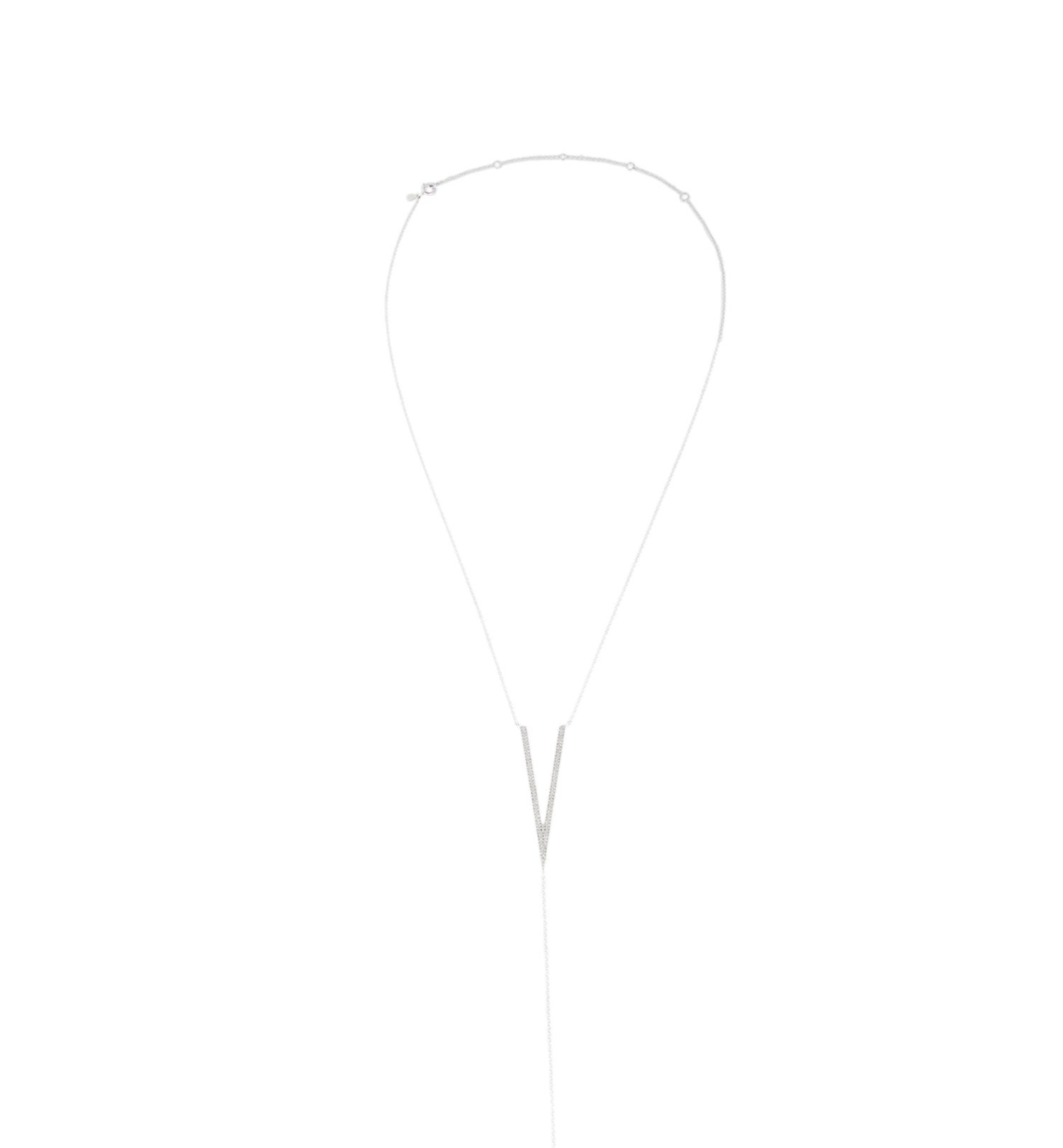 Necklace 14K Diamond V Pendant Necklace