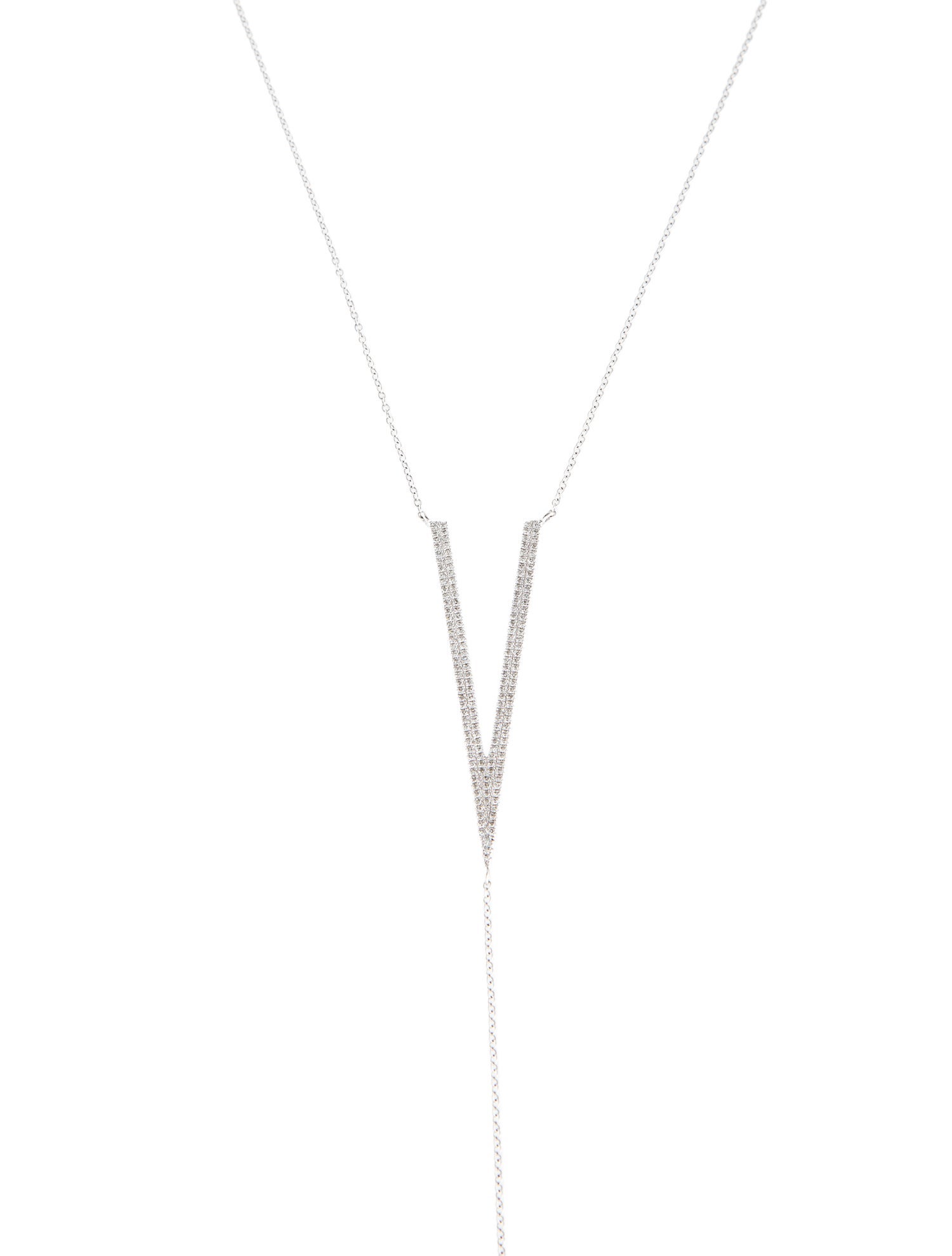 Necklace 14K Diamond V Pendant Necklace