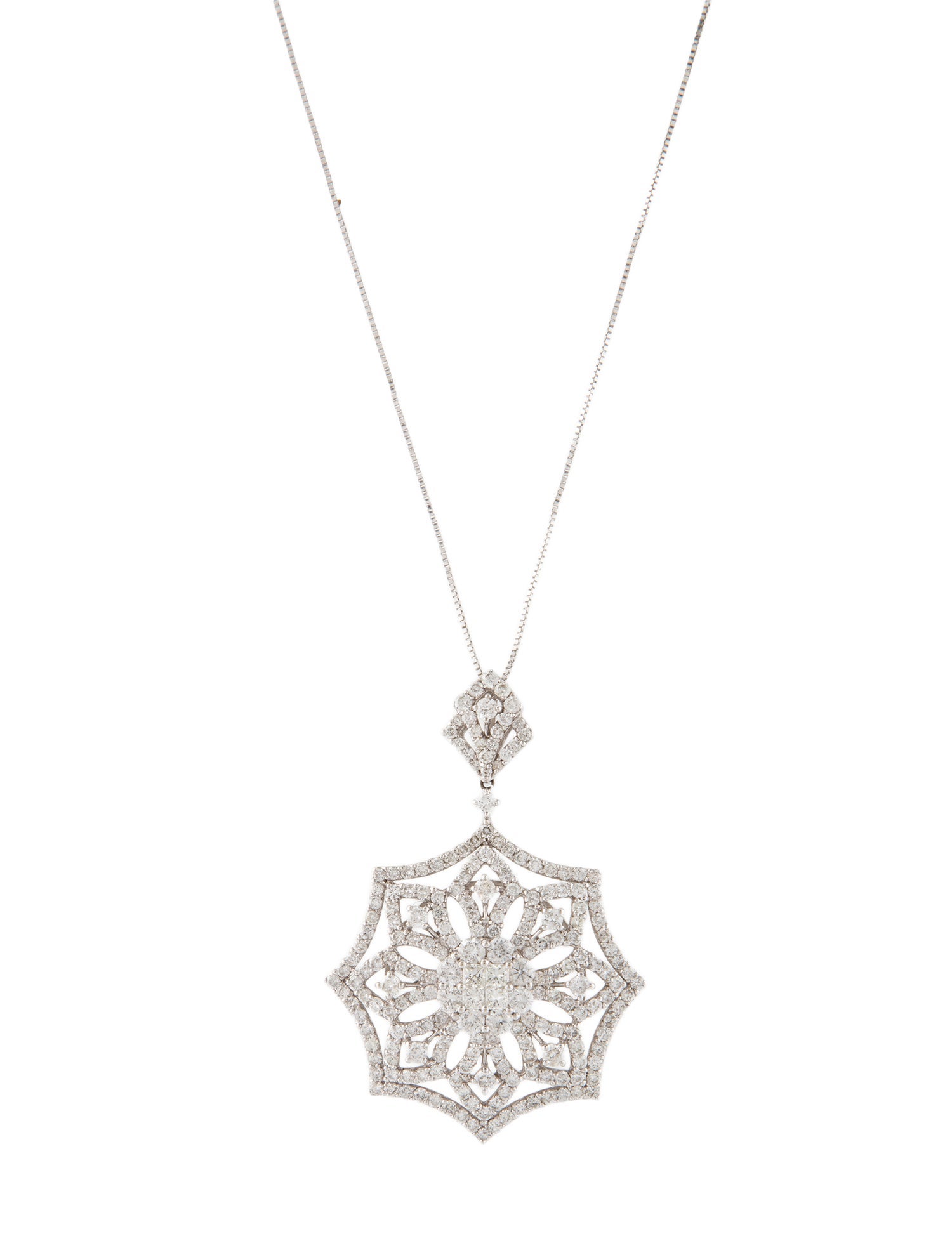 Necklace 18K 3.07ctw Diamond Pendant w/ 14K Necklace