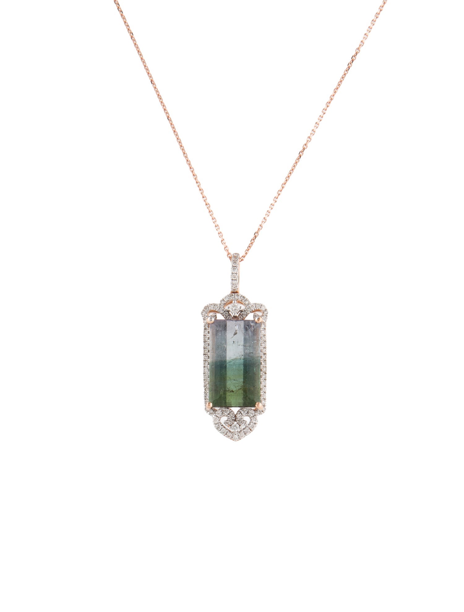Necklace Tourmaline & Diamond Pendant Necklace