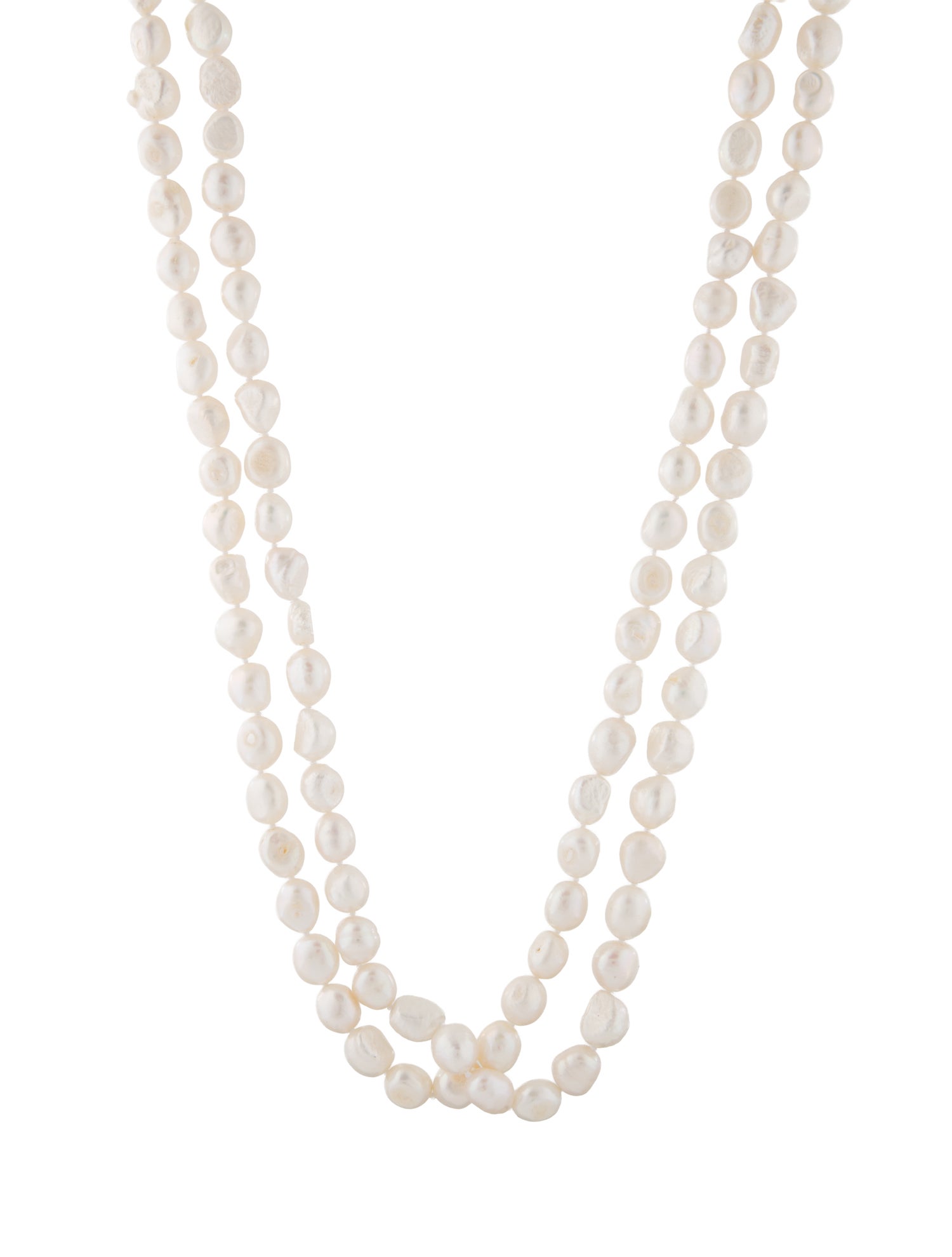 Necklace 14K Pearl Bead Strand Long Toggle Necklace