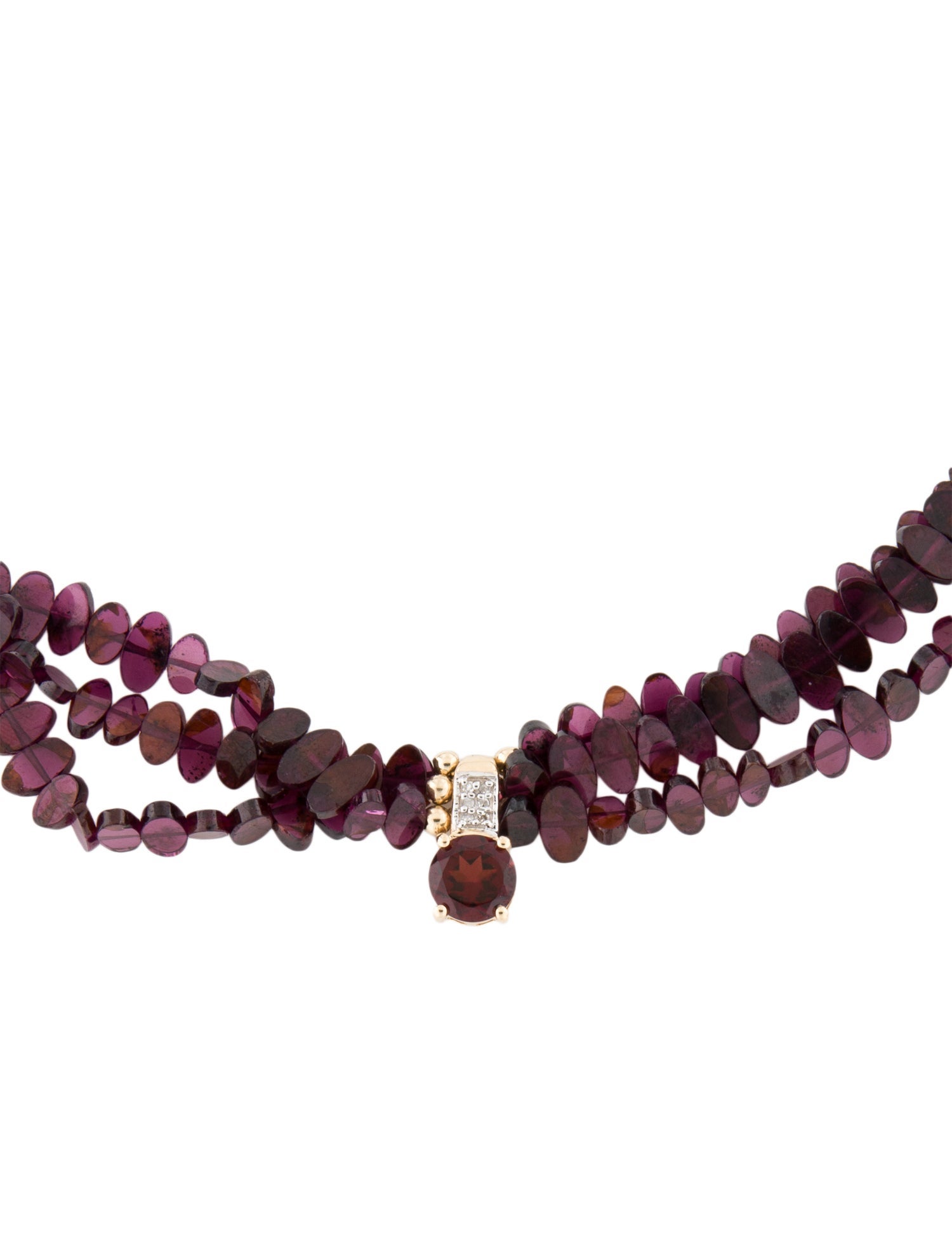 Necklace 14K Multistone Pendant Multistrand Bead Necklace