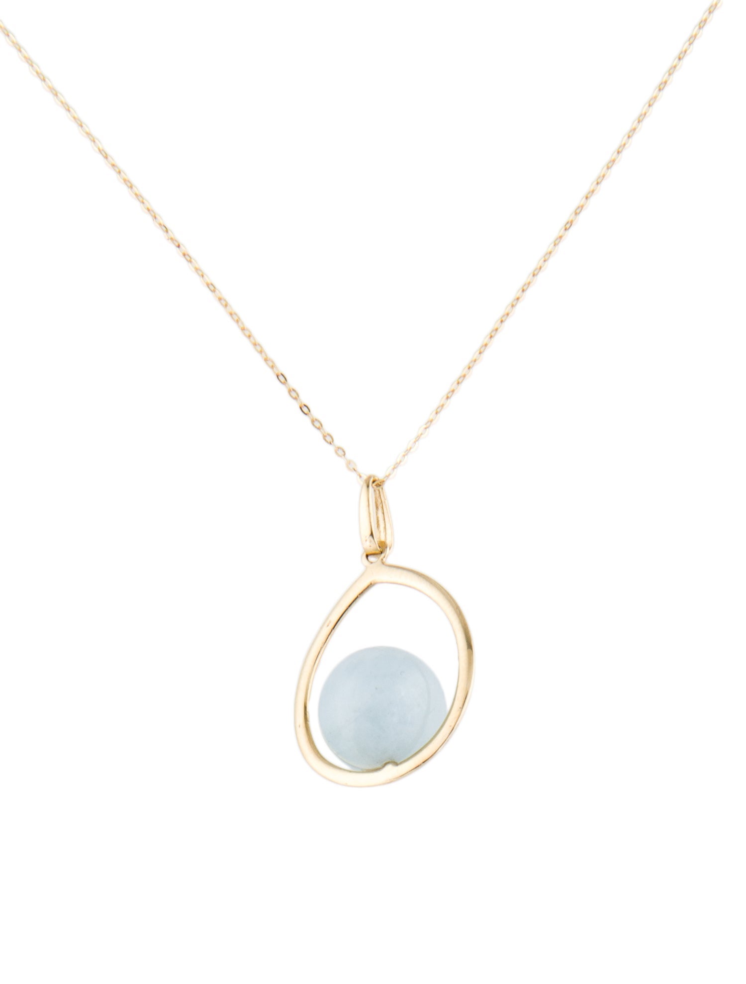 Necklace 14K Aquamarine Pendant Necklace