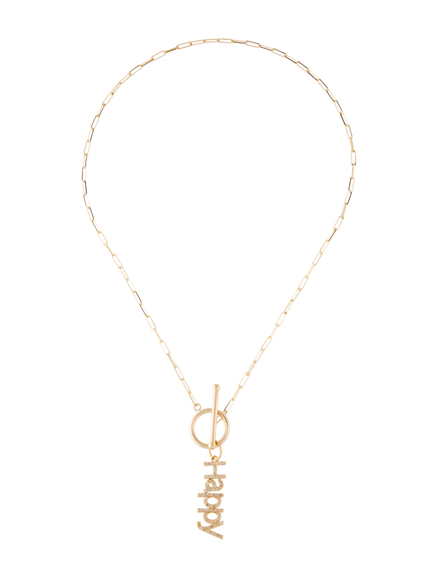 Necklace 14K Diamond Happy Toggle Pendant Necklace