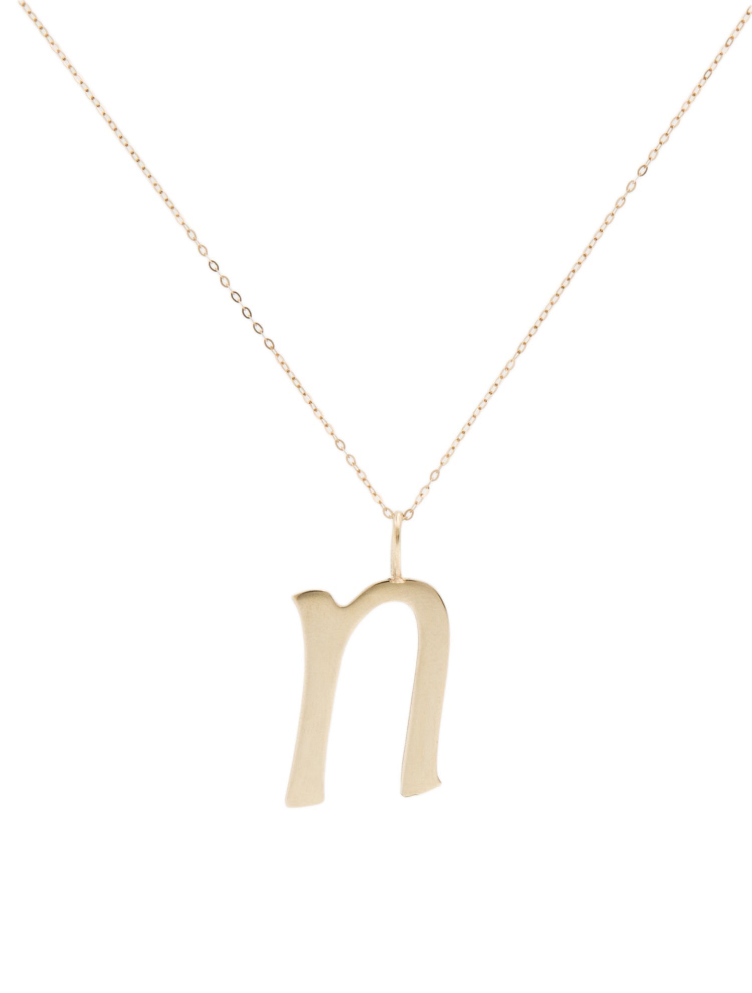 Necklace 14K Alphabet 'n' Pendant Necklace