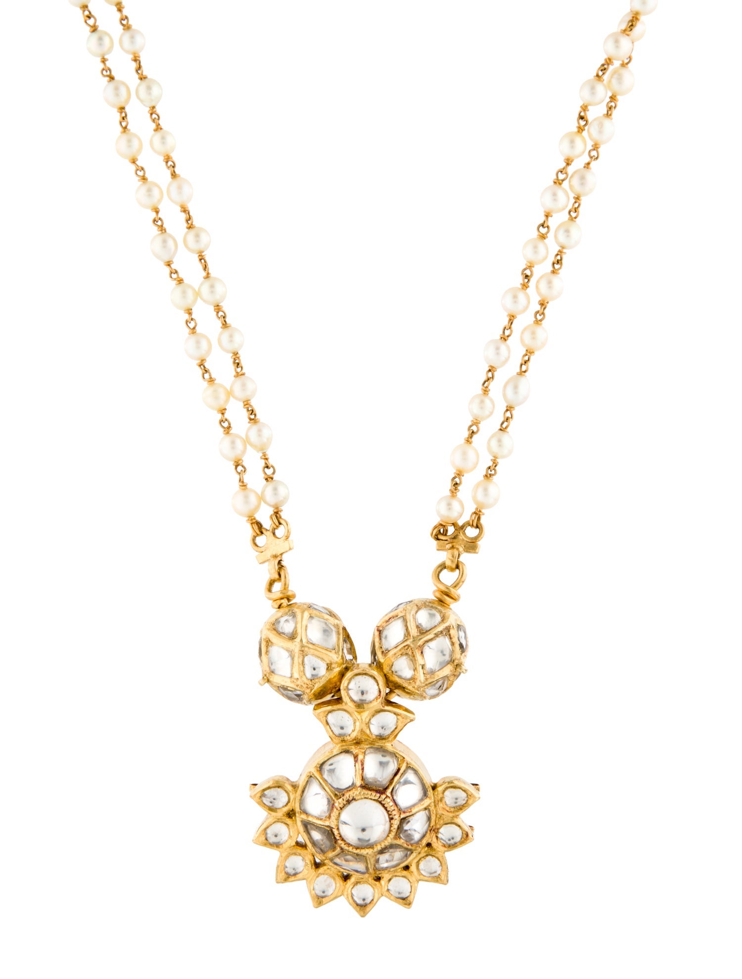 Necklace Pearl & Quartz Pendant