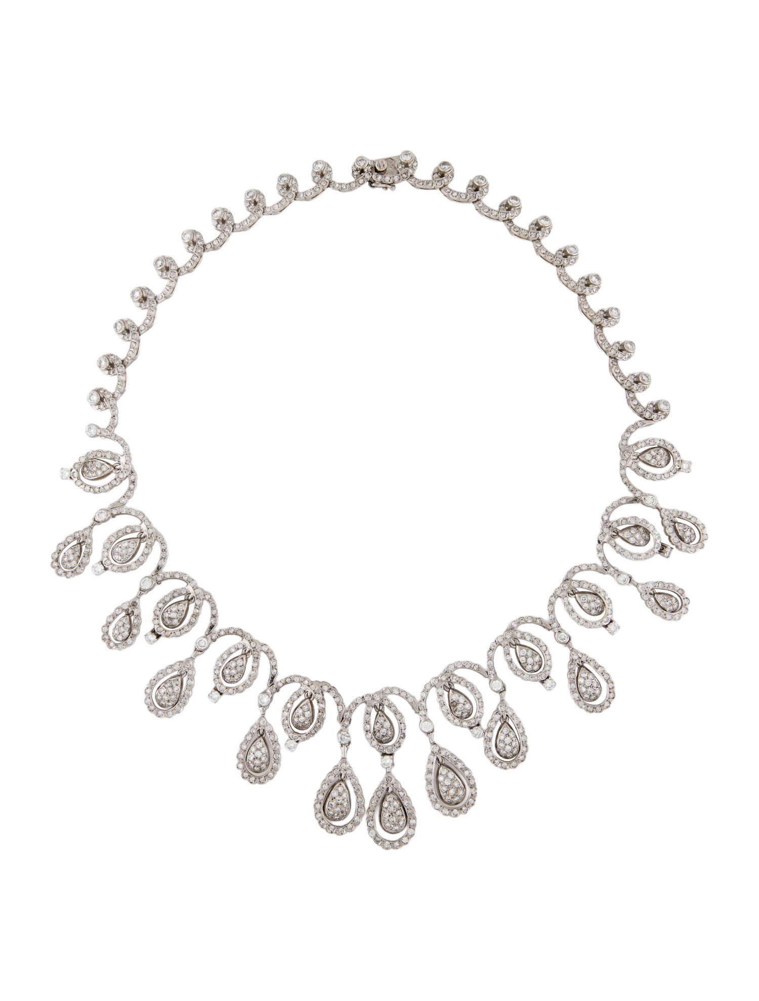 Necklace 18K 8.16ctw Diamond Drop Collar