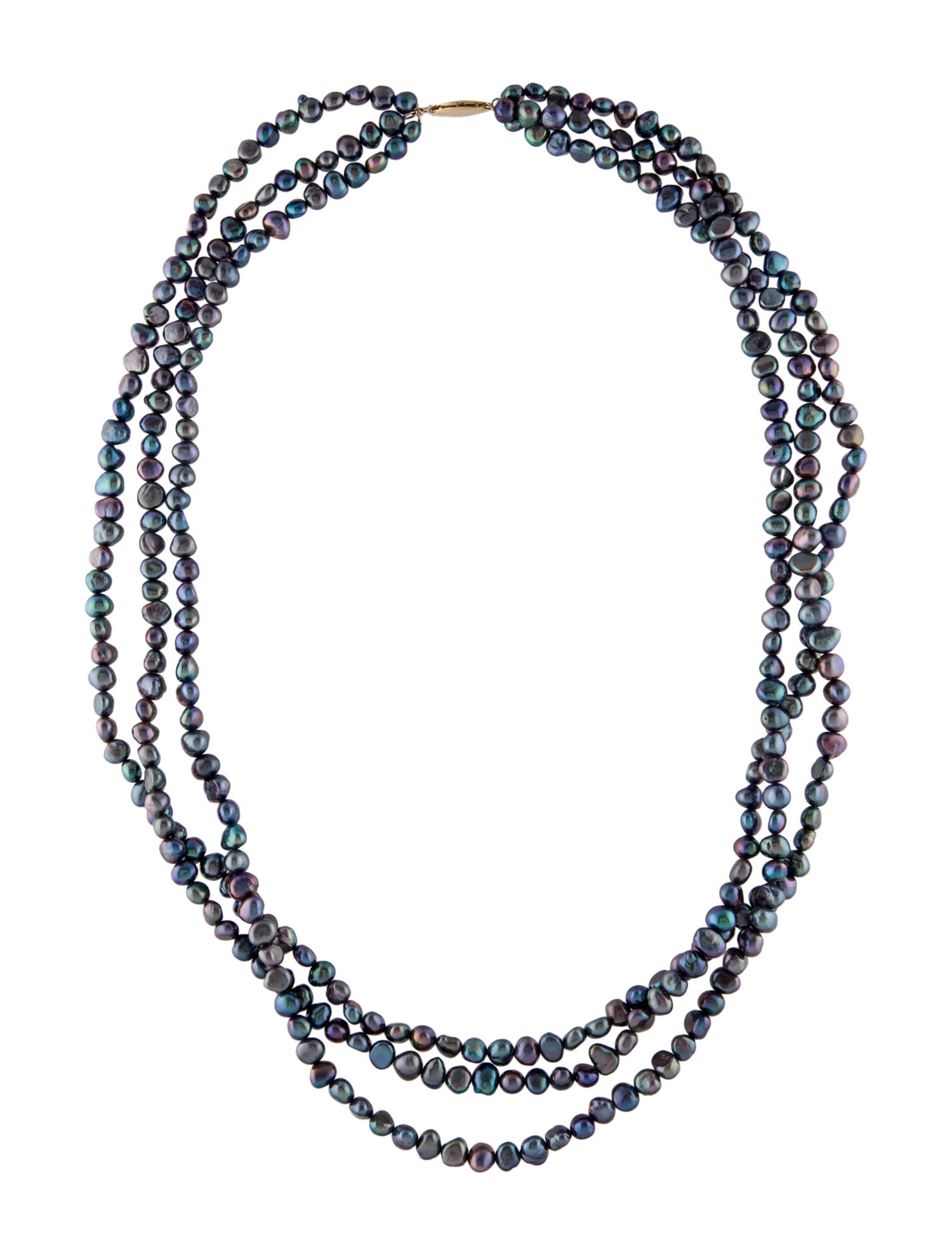 Necklace 14K Dyed Pearl Multistrand Necklace