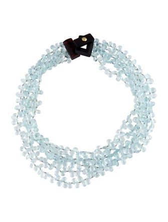 Necklace Eva Nueva 18K Amber & Aquamarine Multistrand Necklace