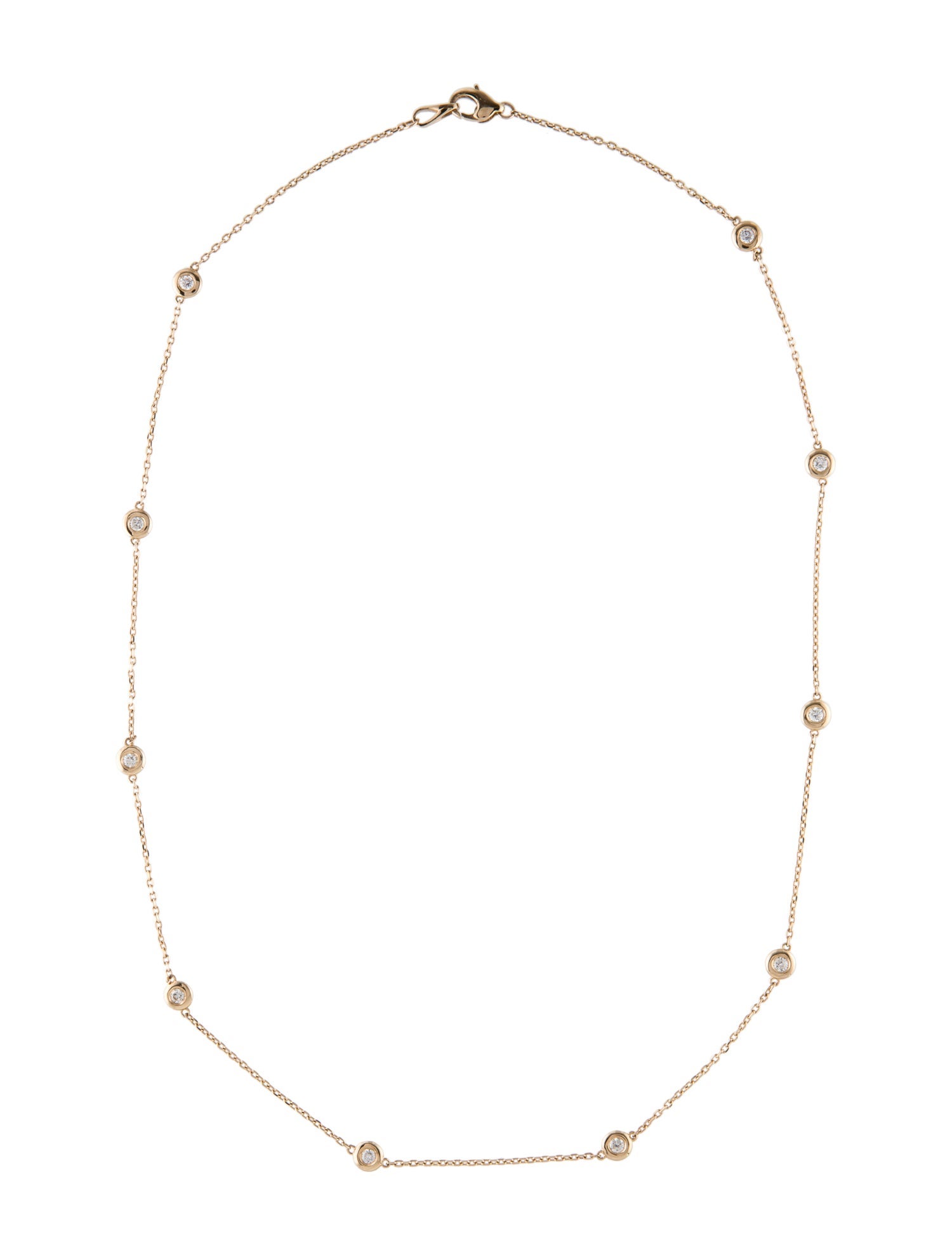 Necklace 14K Diamond Station Necklace