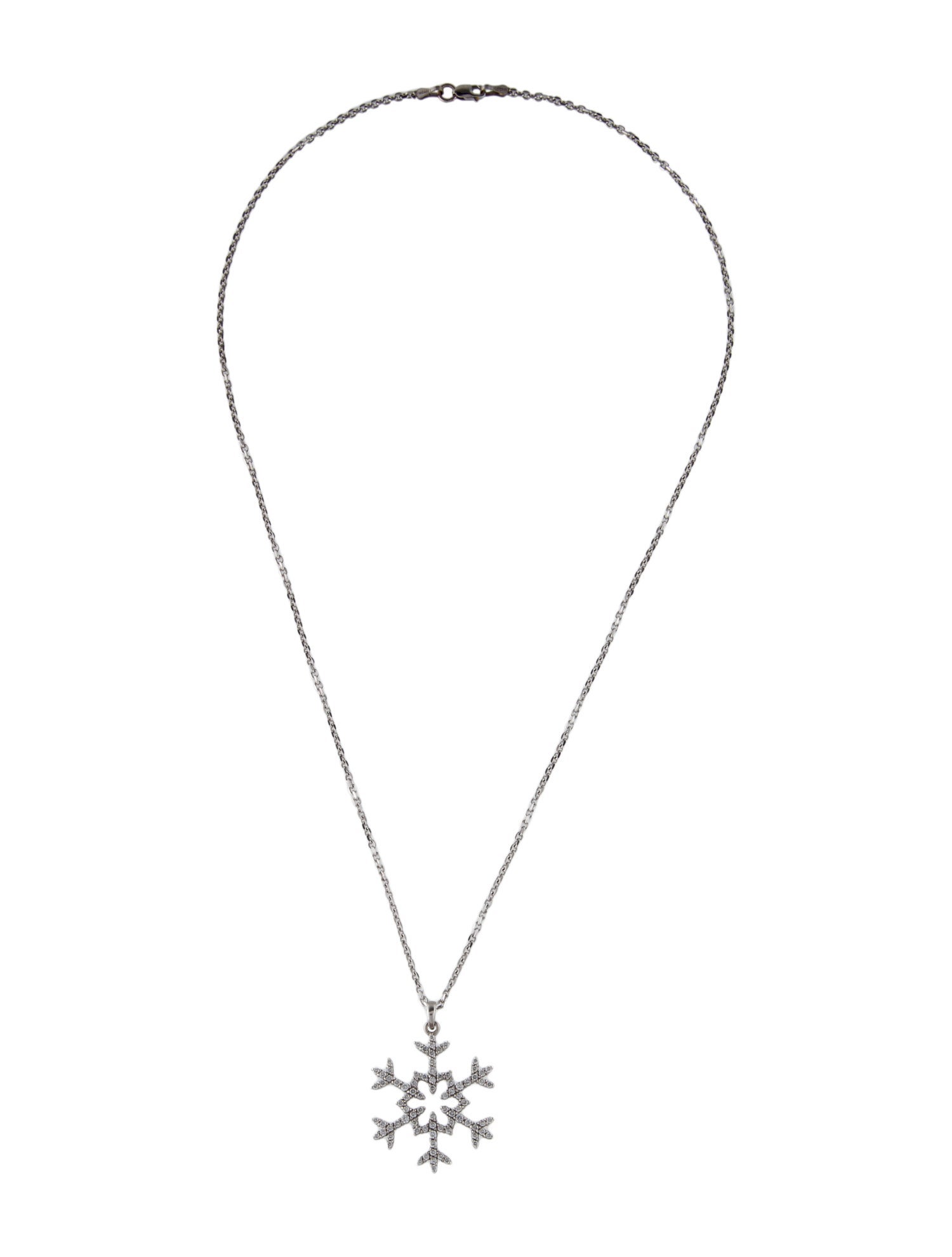 Necklace 14K Diamond Snowflake Pendant