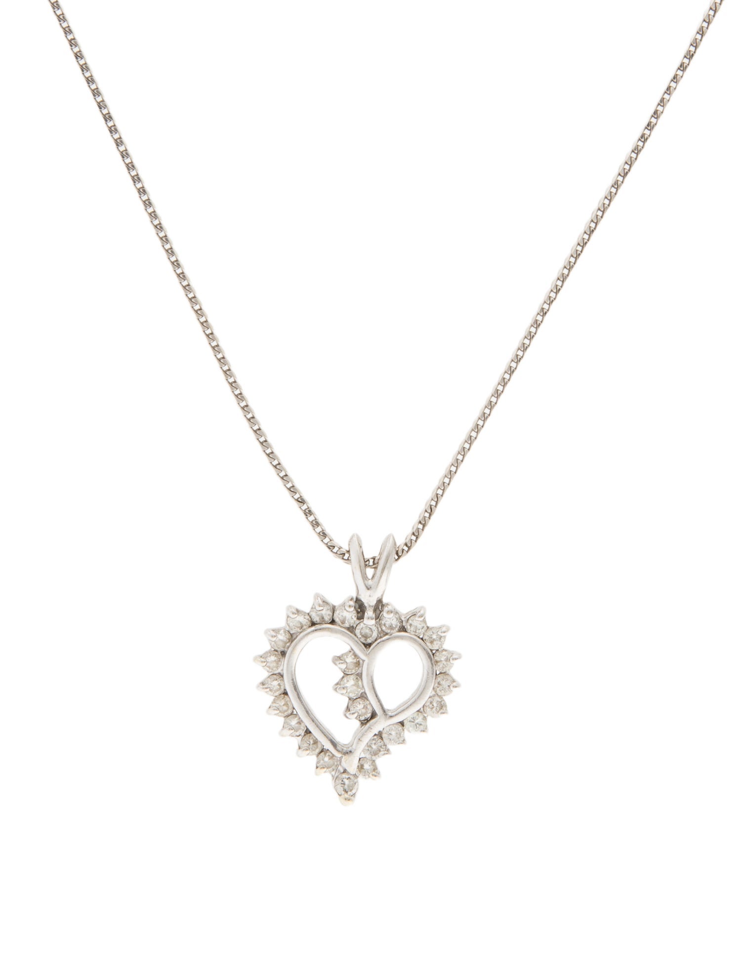 Necklace 14K Diamond Heart Pendant Necklace