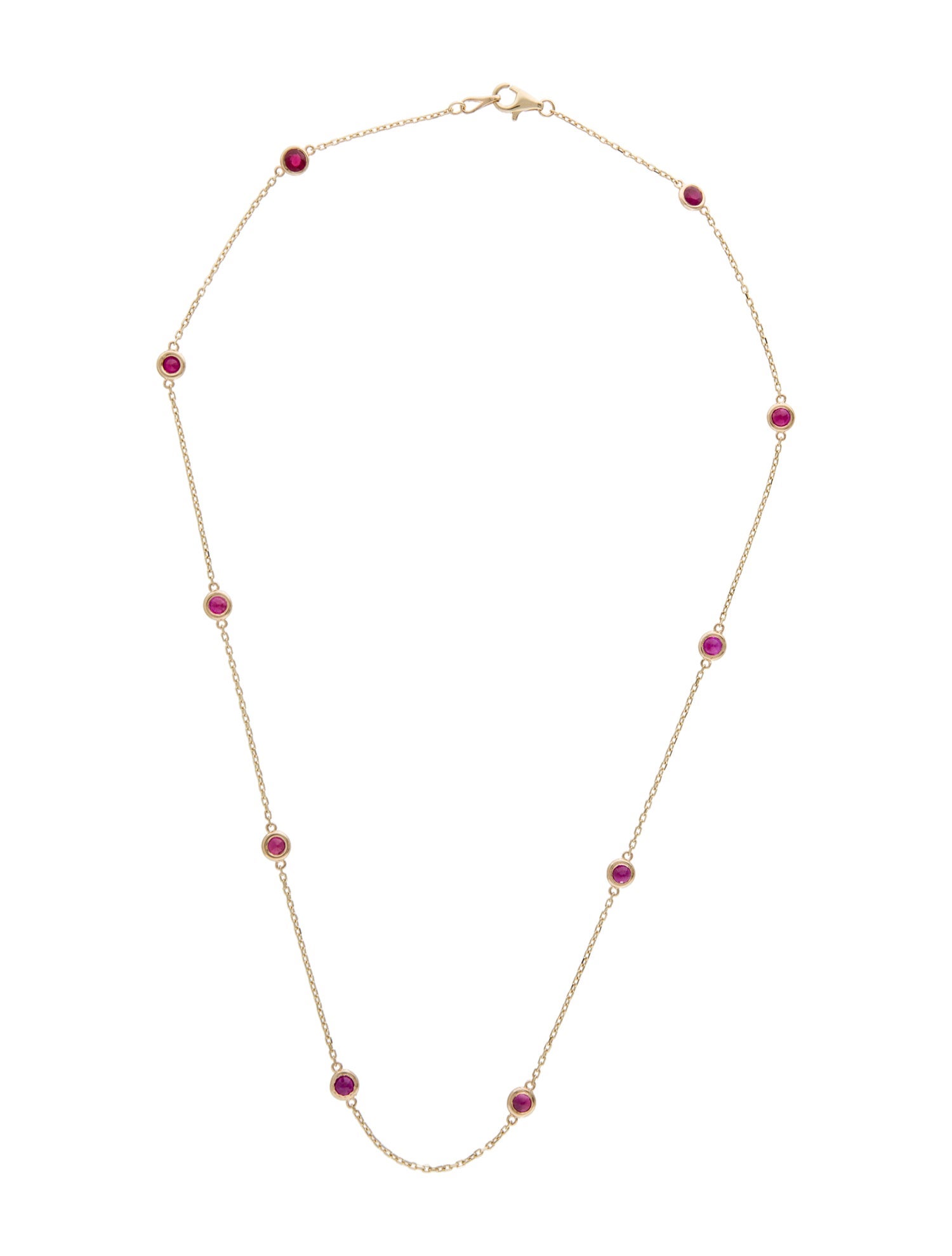 Necklace 14K 1.77ctw Ruby Station Necklace