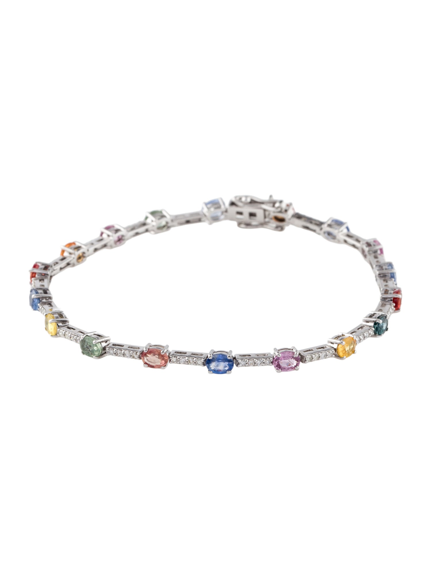 Necklace 14K 3.60ctw Sapphire & Diamond Link Bracelet