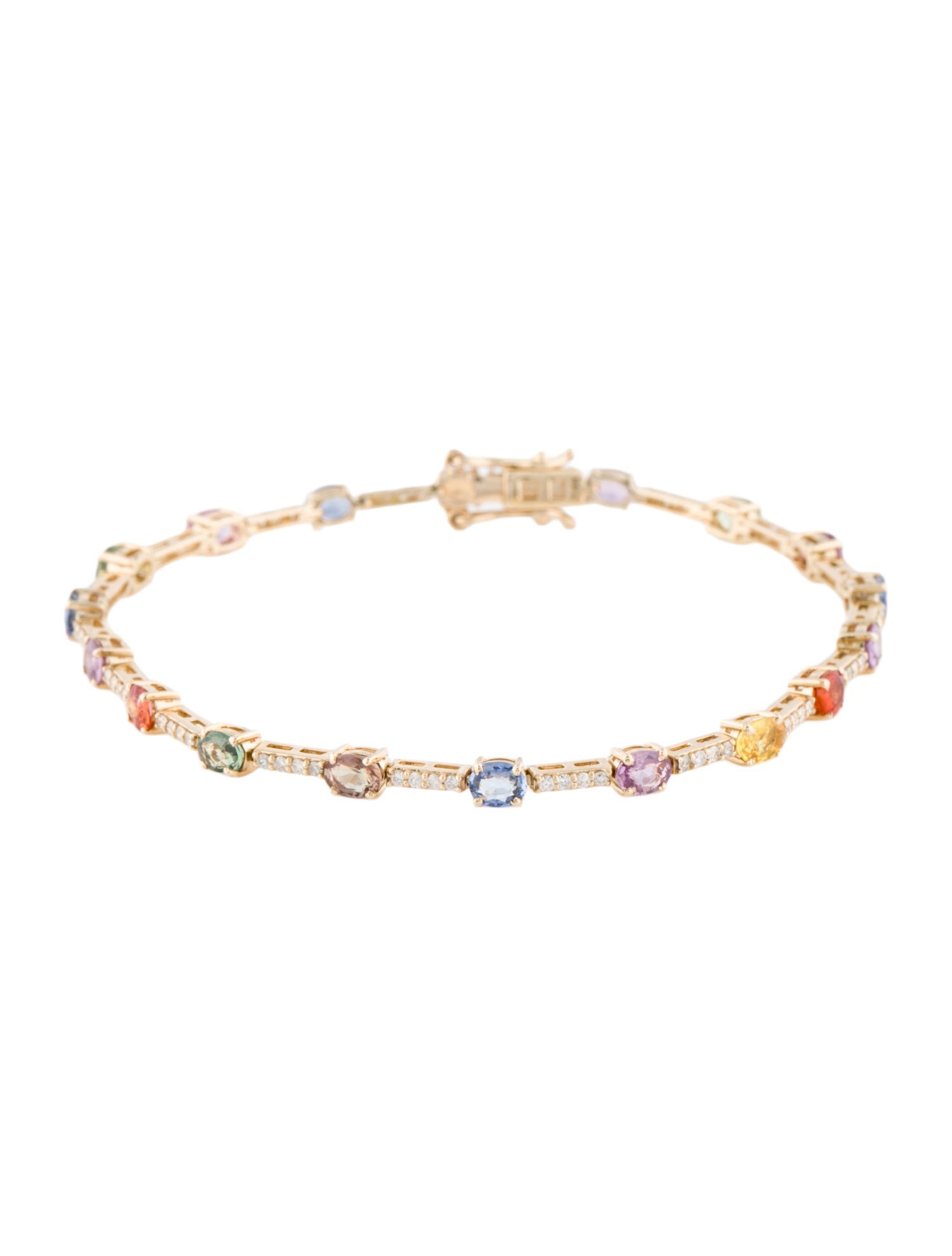 Necklace 14K 3.62ctw Sapphire & Diamond Station Bracelet