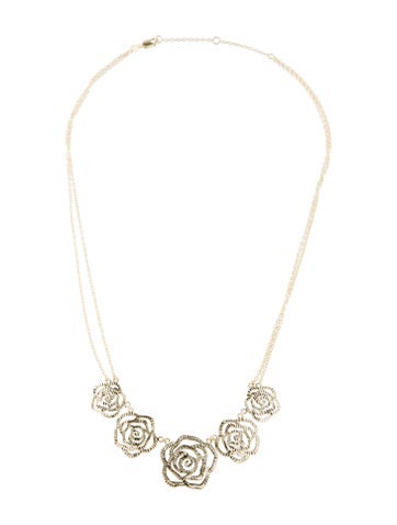 Necklace Collar 14K Laser Cut Rose Petal