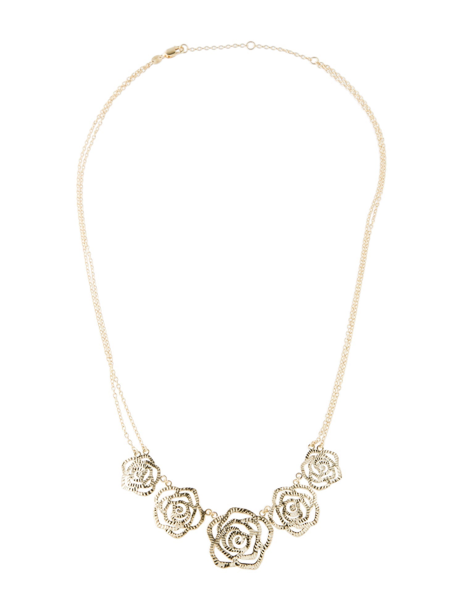 Necklace 14K Laser Cut Rose Petal Collar Necklace