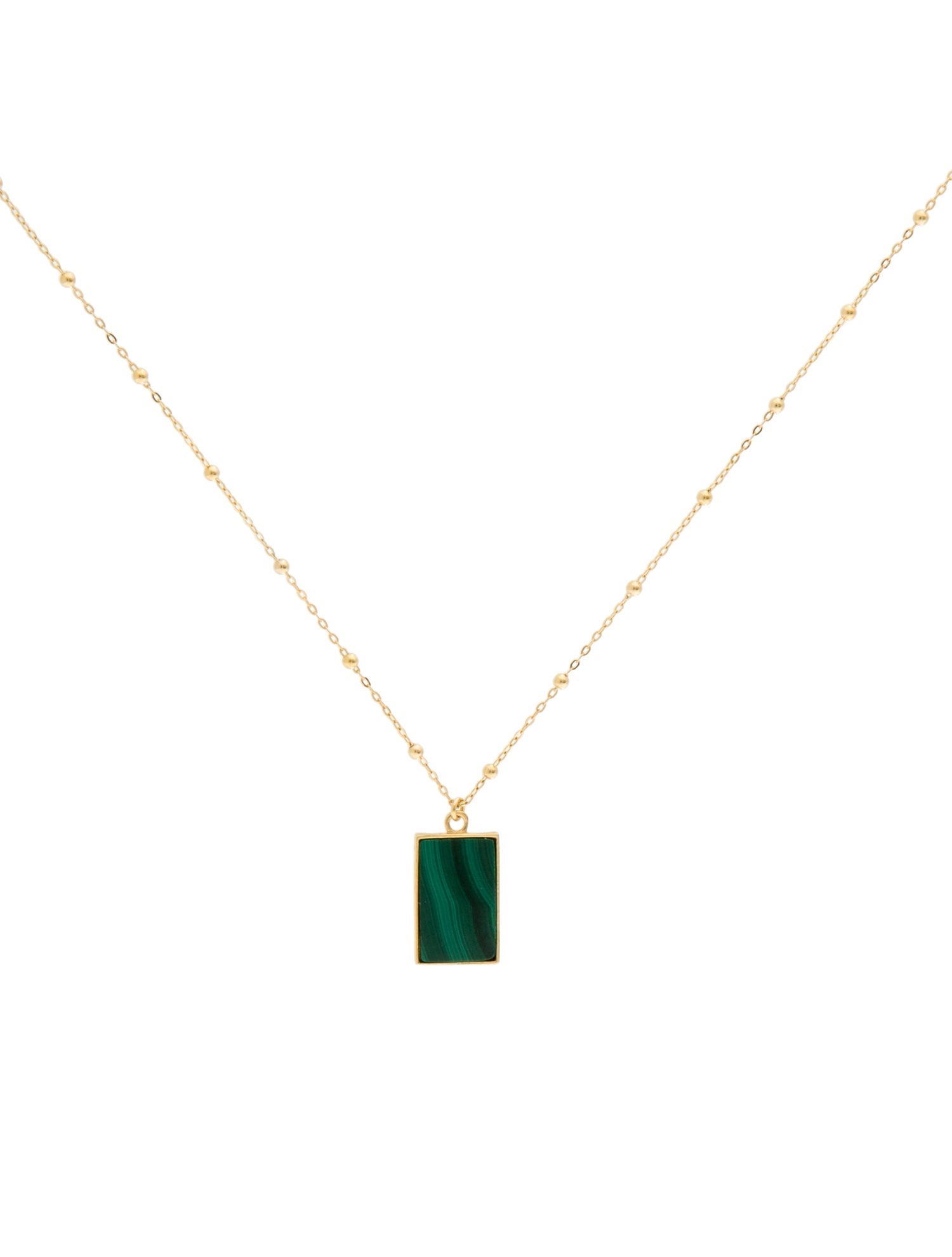 Necklace 14K Malachite Pendant Necklace