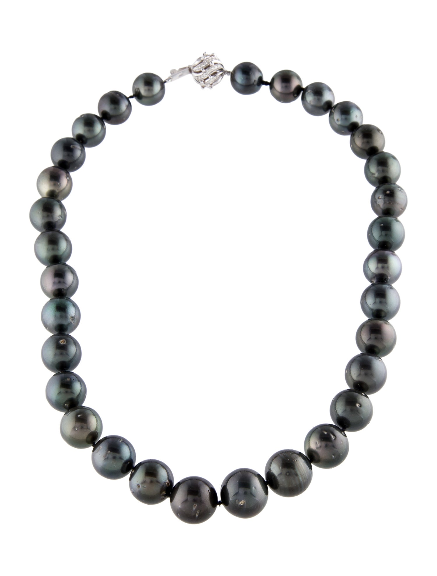 Necklace 14K Pearl & Diamond Bead Necklace