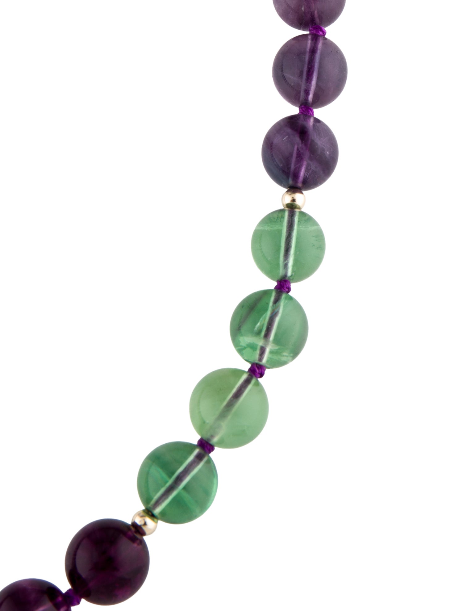 Necklace 14K Fluorite Bead Strand Necklace