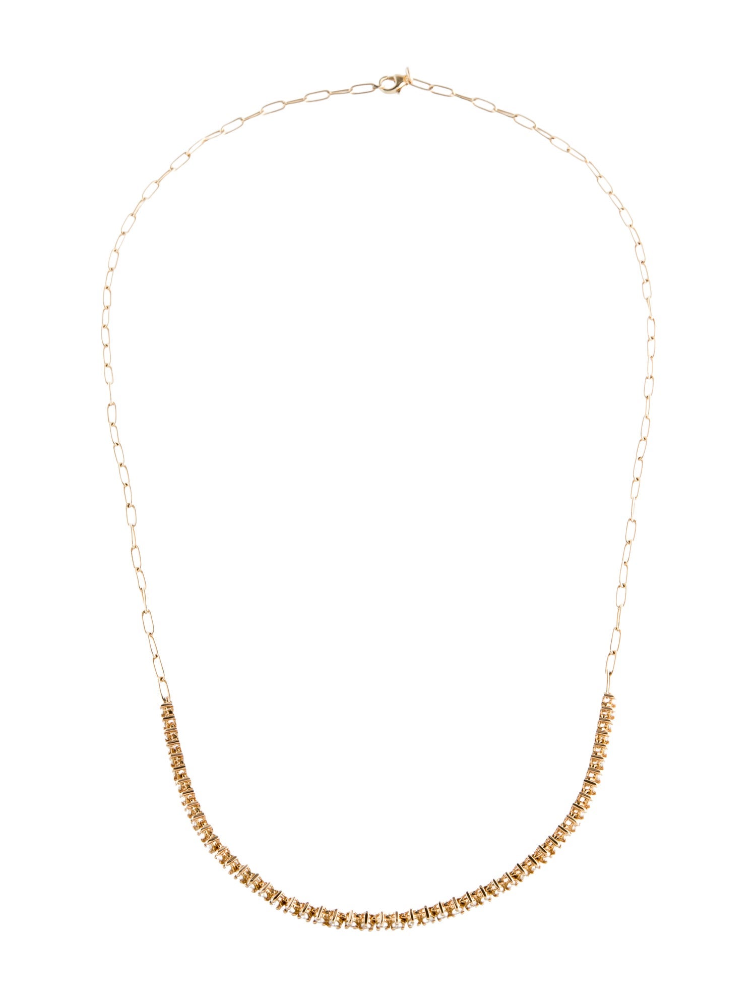 Necklace 14K 1.00ctw Diamond Station Tennis Necklace