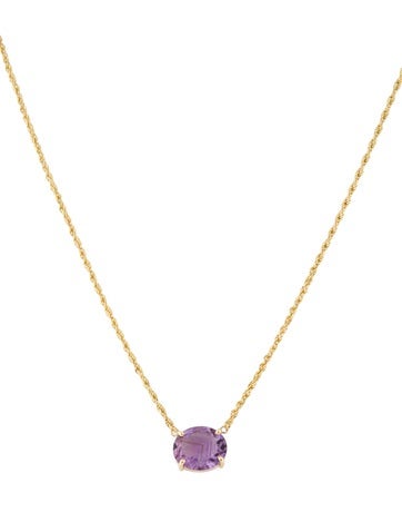 Necklace Pendant 14K Amethyst Solitaire