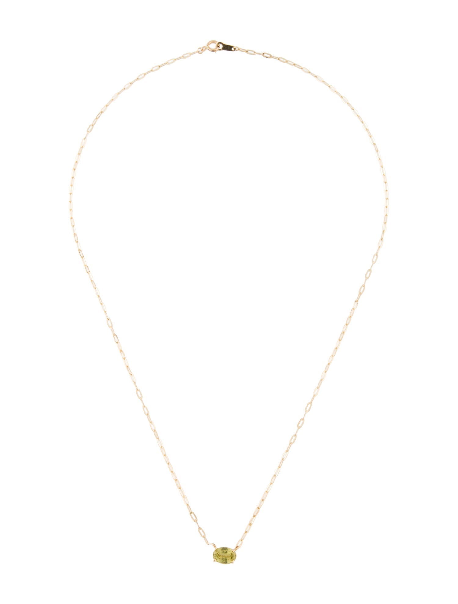 Necklace 14K Apatite Solitaire Pendant Necklace