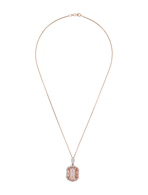 Necklace Oscar Friedman Morganite & Diamond Pendant Necklace